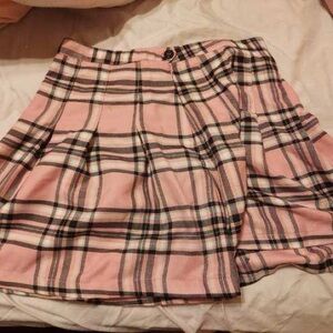 Pink Plaid Women's Skirt